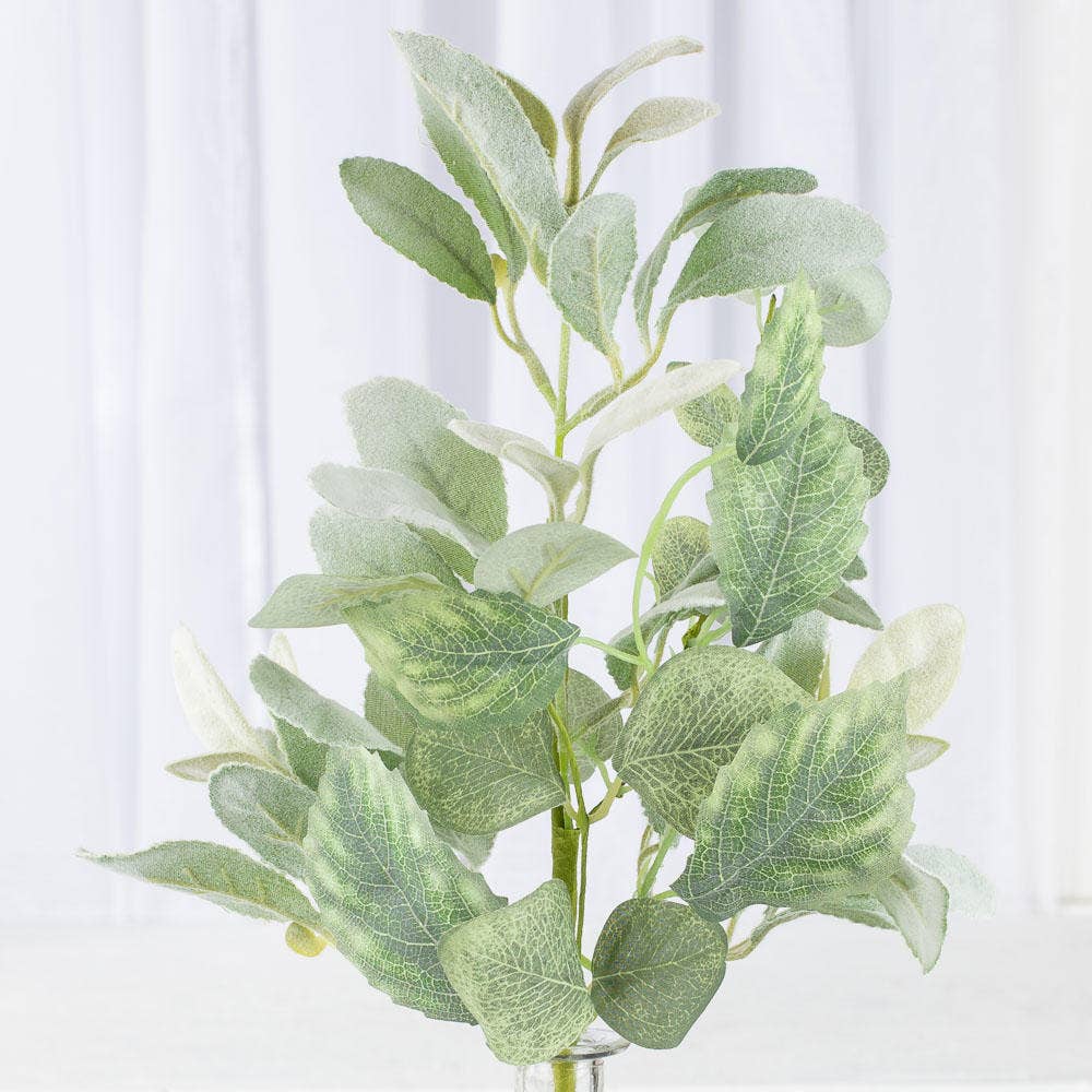 Faux Lambs Ear Artificial Greenery - Realistic Home Decor, Decorative Plants for Wreaths & Centerpieces, Farmhouse Style
