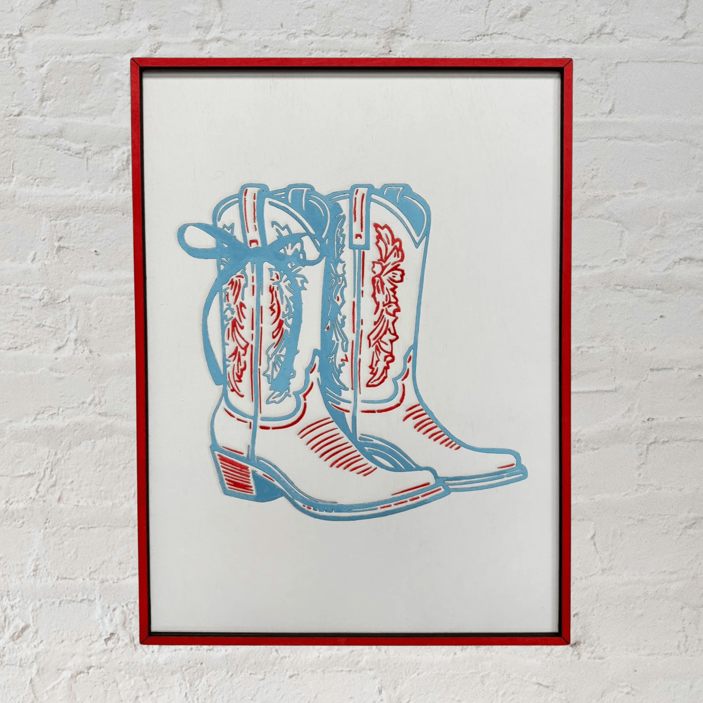 Festive Red White and Blue Preppy Bow & Western Wall Hangings, Patriotic Home Decor, 4th of July Gift - Nifty Decor & More