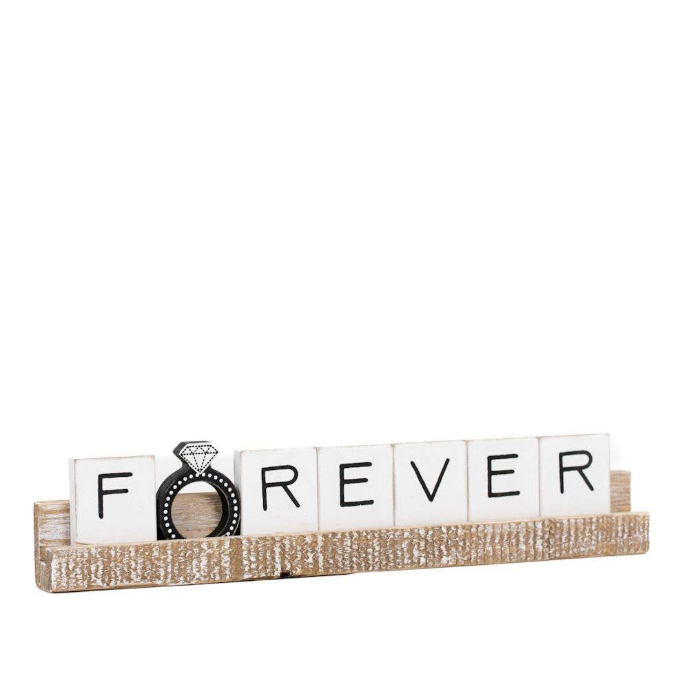 FOREVER Wood Ledgie Kit, Rustic Wedding Decor Sign, Perfect for Romantic Ceremony & Unique Wedding Gift - Nifty Decor & More
