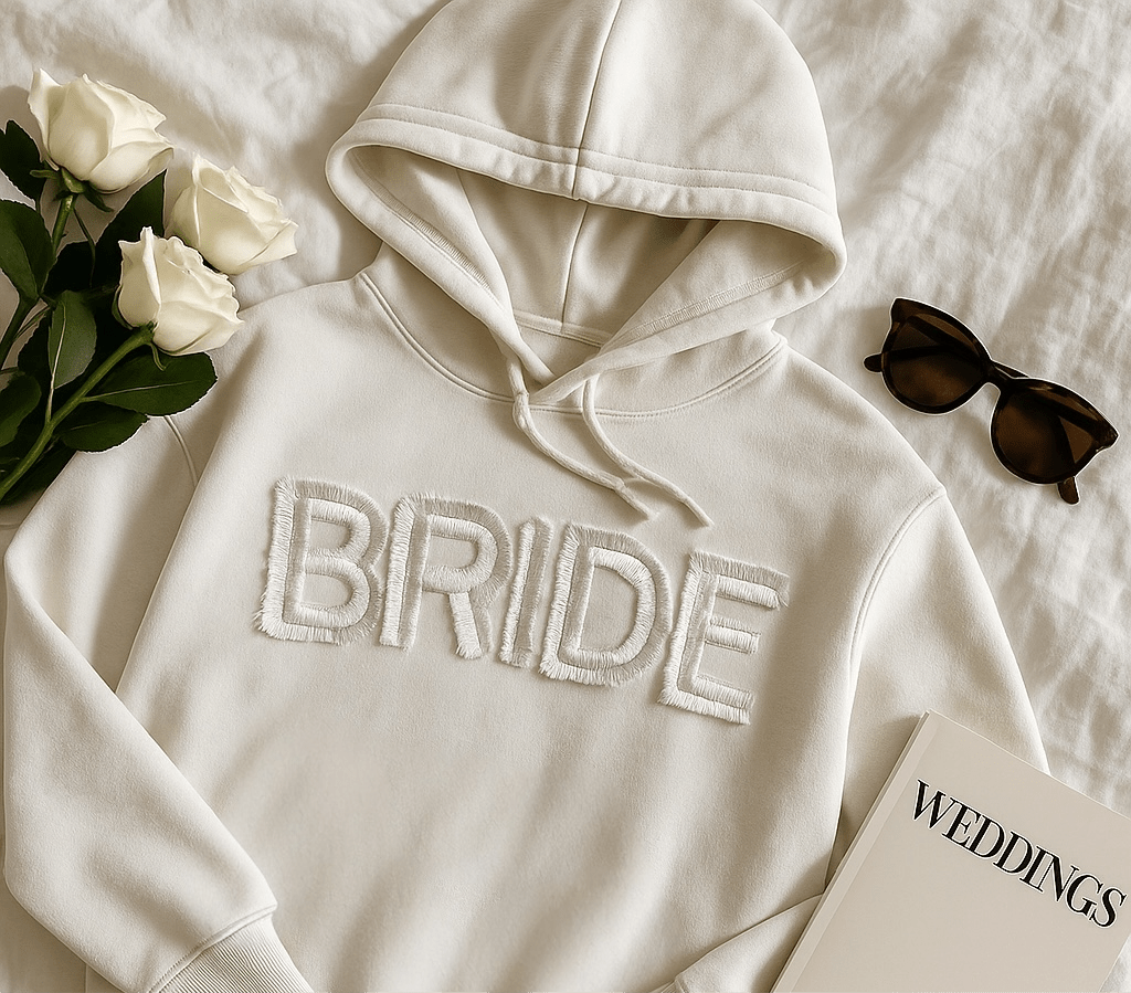 Fringe Bride White Crop Hoodie Attire