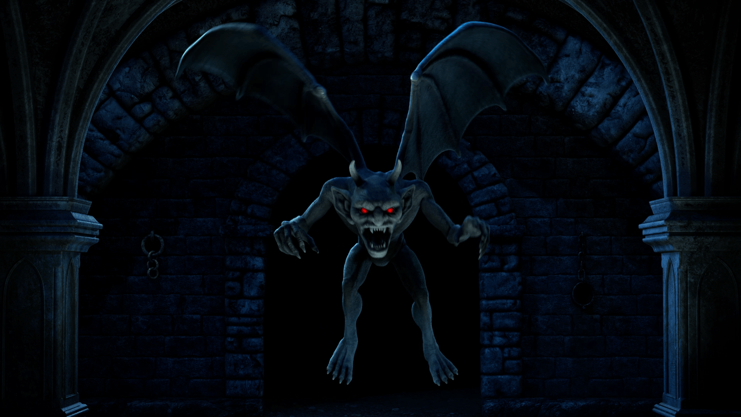 Gargoyle Startle Scares Scene