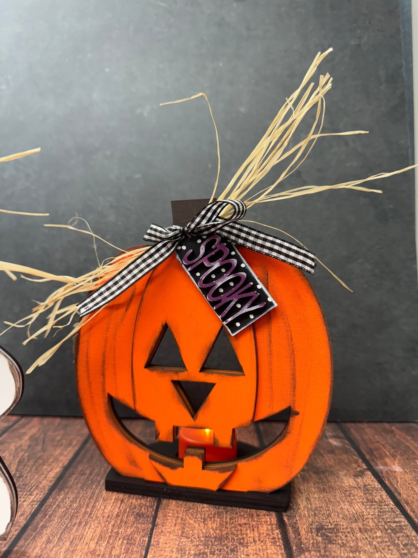 Ghost & Pumpkin Votive Shelf Sitters - Nifty Decor & More