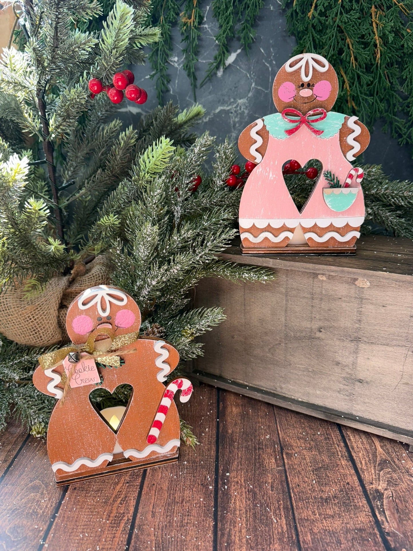 Gingerbread Boy & Girl Votive - Nifty Decor & More