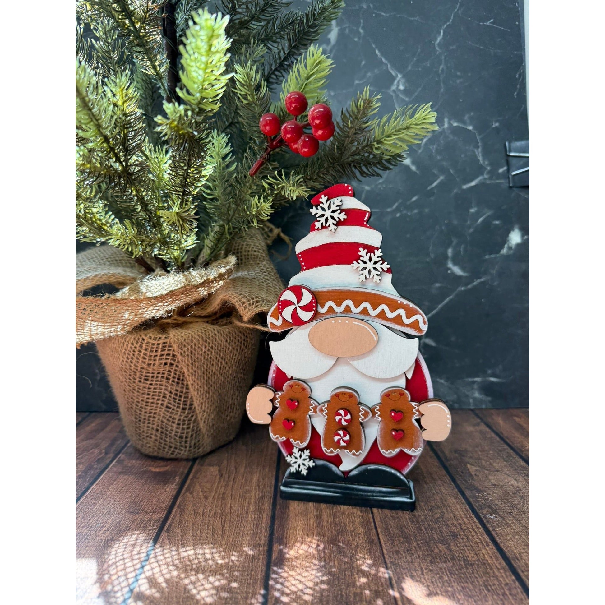Gingerbread Cookie Gnome Christmas Shelf Sitter