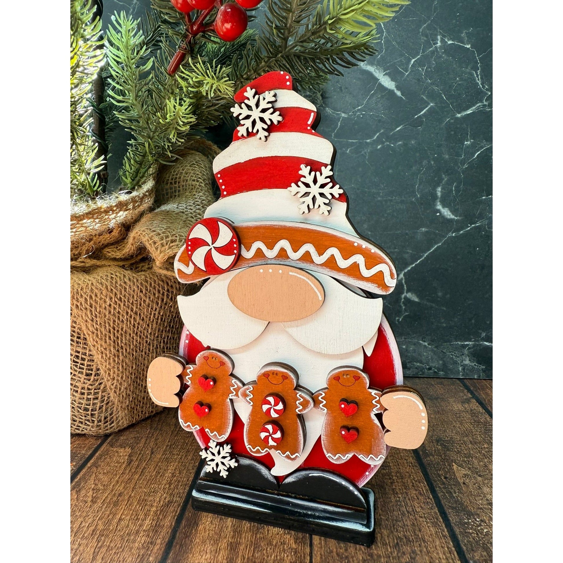 Gingerbread Cookie Gnome Christmas Shelf Sitter