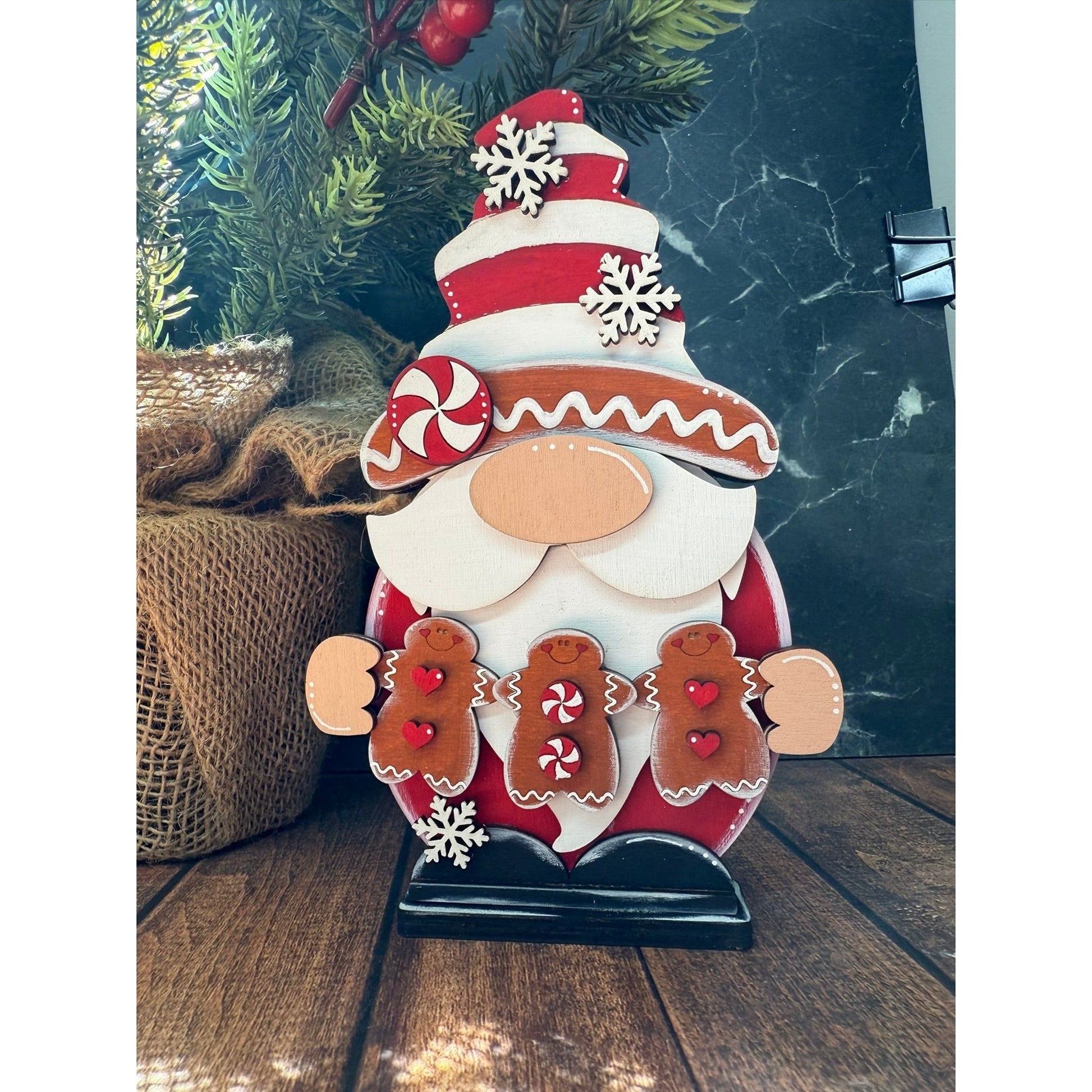 Gingerbread Cookie Gnome Christmas Shelf Sitter