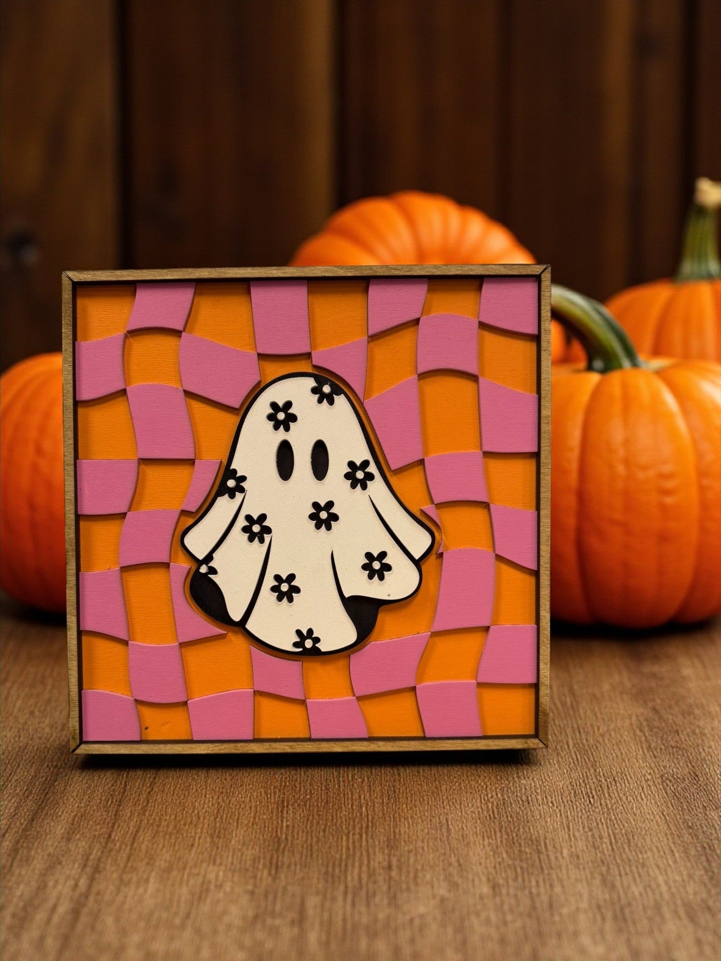 Girly Ghoul Halloween Wall Decor, Cute Spooky Home Accent for Festive Fall Decor, Perfect Halloween Decor Ghost Checker
