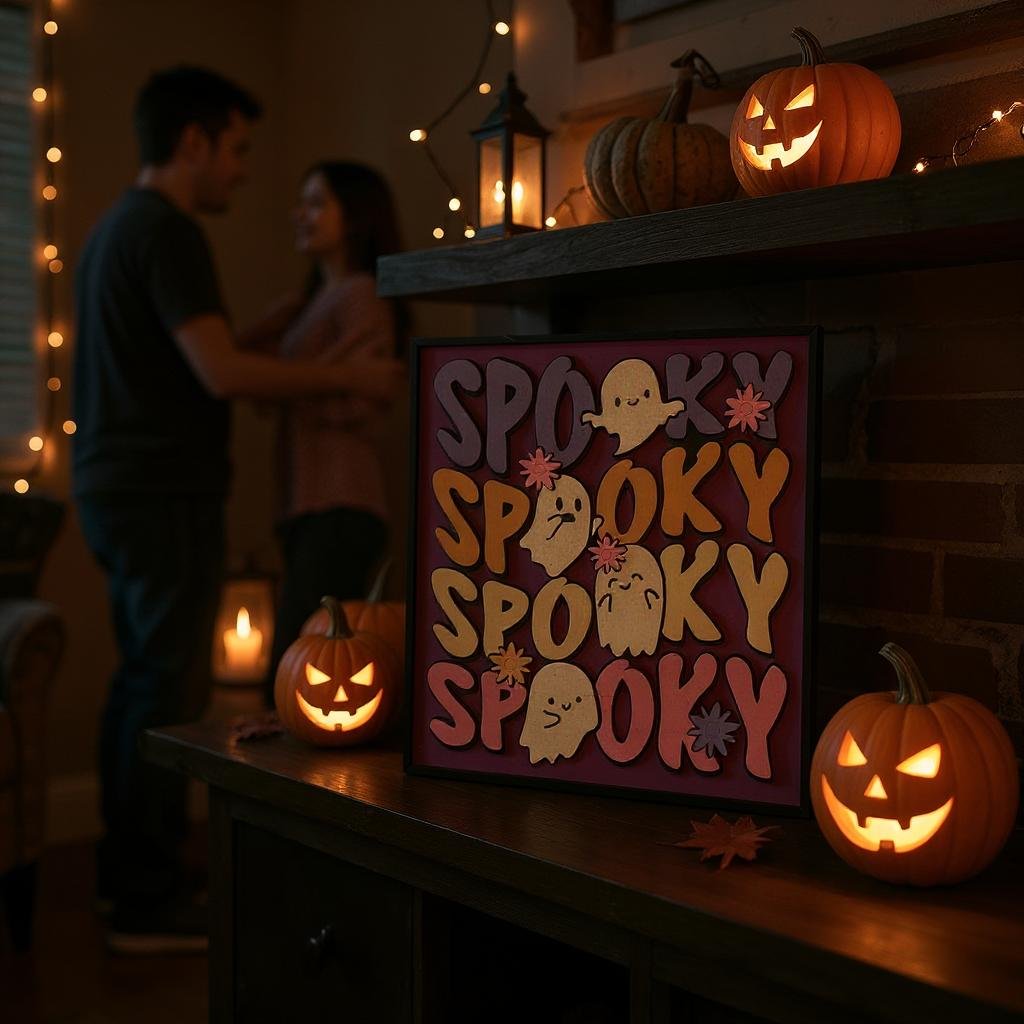 Girly Ghoul Halloween Wall Decor, Cute Spooky Home Accent for Festive Fall Decor, Perfect Halloween Decor Spoooky