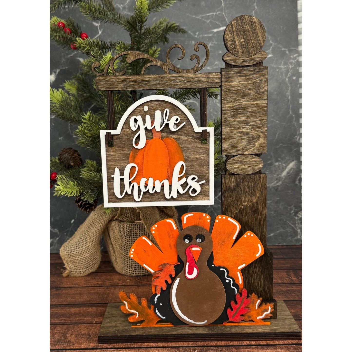 Give Thanks Mini-Post Interchangeable Add On with Mini-Post
