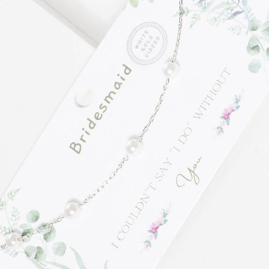 Gold-Dipped Chain Pearl Bridesmaid Necklace