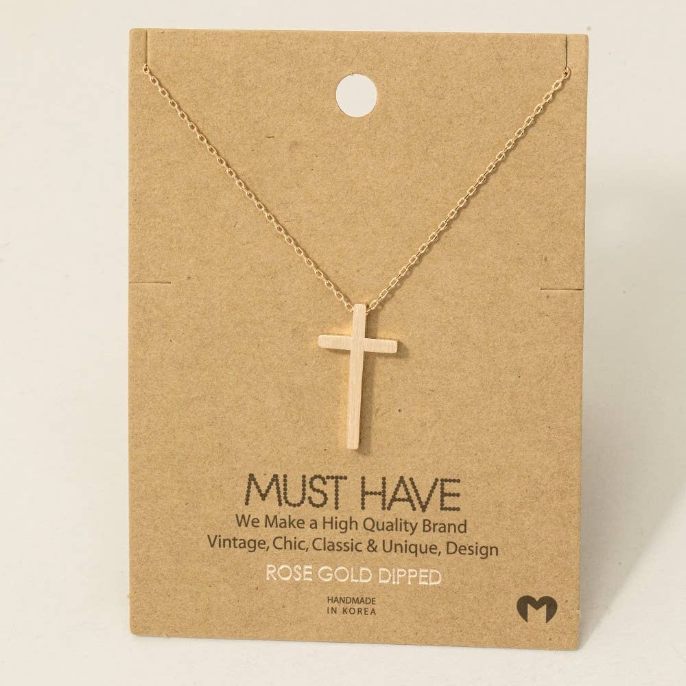 Gold Dipped Cross Pendant Necklace Faith Necklace