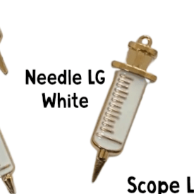 Golden Nurse Pendant Charms, Elegant and Shiny, Perfect for Jewelry Making, Nurse Appreciation Gift Nurse charm Needle LG White