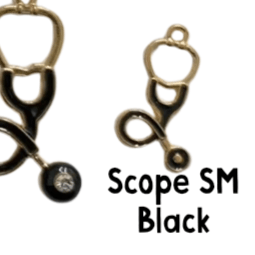 Golden Nurse Pendant Charms, Elegant and Shiny, Perfect for Jewelry Making, Nurse Appreciation Gift Nurse charm Scope SM Black