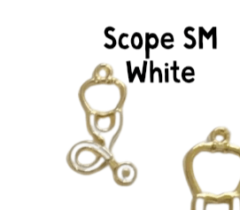 Golden Nurse Pendant Charms, Elegant and Shiny, Perfect for Jewelry Making, Nurse Appreciation Gift Nurse charm Scope SM White