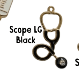 Golden Nurse Pendant Charms, Elegant and Shiny, Perfect for Jewelry Making, Nurse Appreciation Gift Nurse charm Scope LG Black