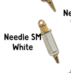 Golden Nurse Pendant Charms, Elegant and Shiny, Perfect for Jewelry Making, Nurse Appreciation Gift Nurse charm Needle SM White