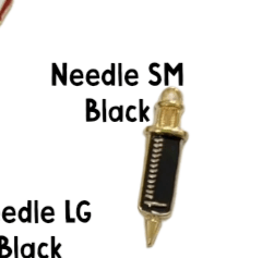 Golden Nurse Pendant Charms, Elegant and Shiny, Perfect for Jewelry Making, Nurse Appreciation Gift Nurse charm Needle SM Black
