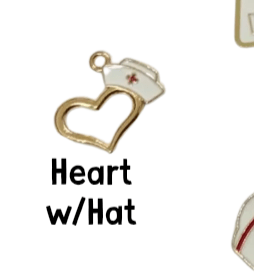 Golden Nurse Pendant Charms, Elegant and Shiny, Perfect for Jewelry Making, Nurse Appreciation Gift Nurse charm Heart w/Hat