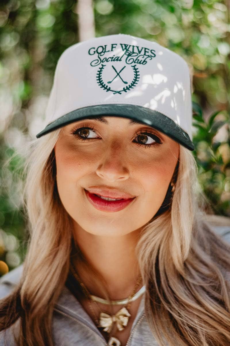 Golf Wives Social Club Hat, Chic Two-Toned Fitted Cap, Perfect for Girly Summer Vibes, Gift for Golf Lovers Trucker Hats