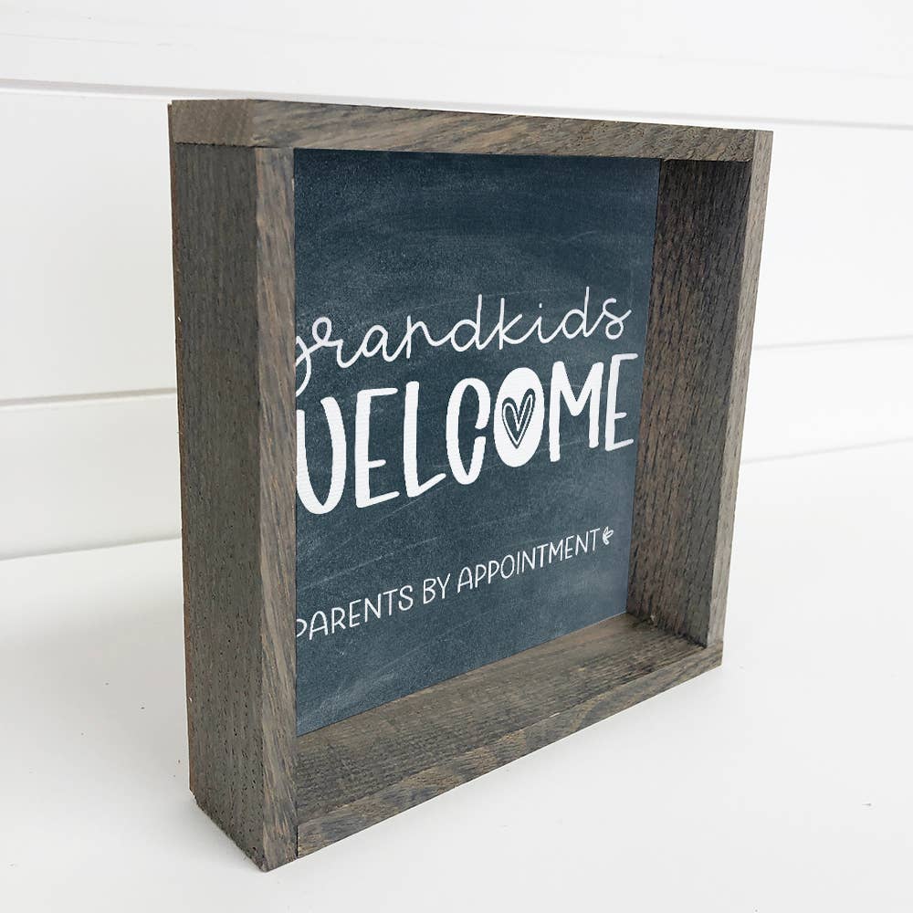 Grandkids Welcome Sign | Adorable Home Decor for Grandparents | Family & Kids Wall Art | Perfect Gift for Grandparents' Home