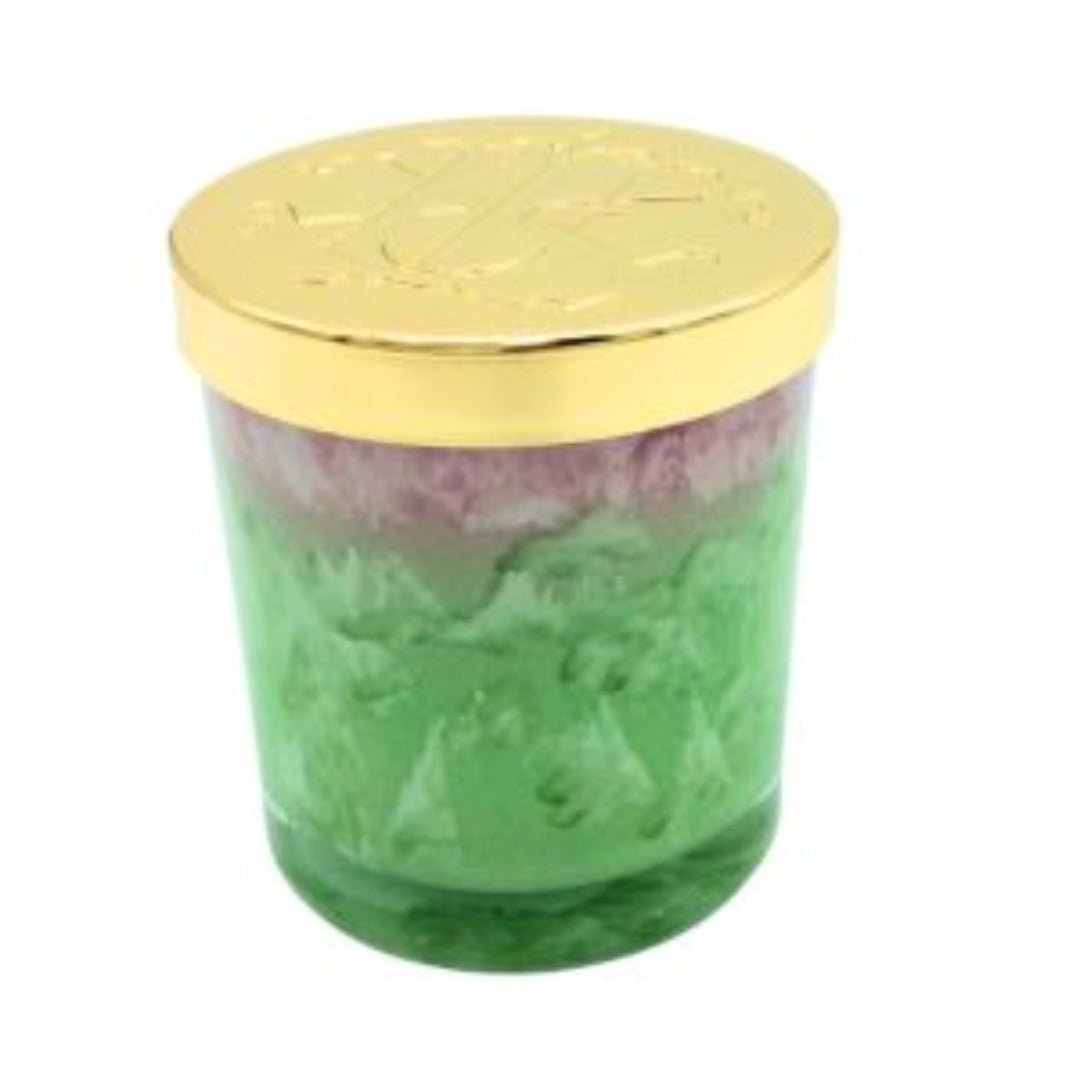 Green Apple Scented Candle 10 oz with Lid, Handcrafted Aromatherapy Candle in Colorful Glass, Great Gift for Spa Lovers Candle Holder