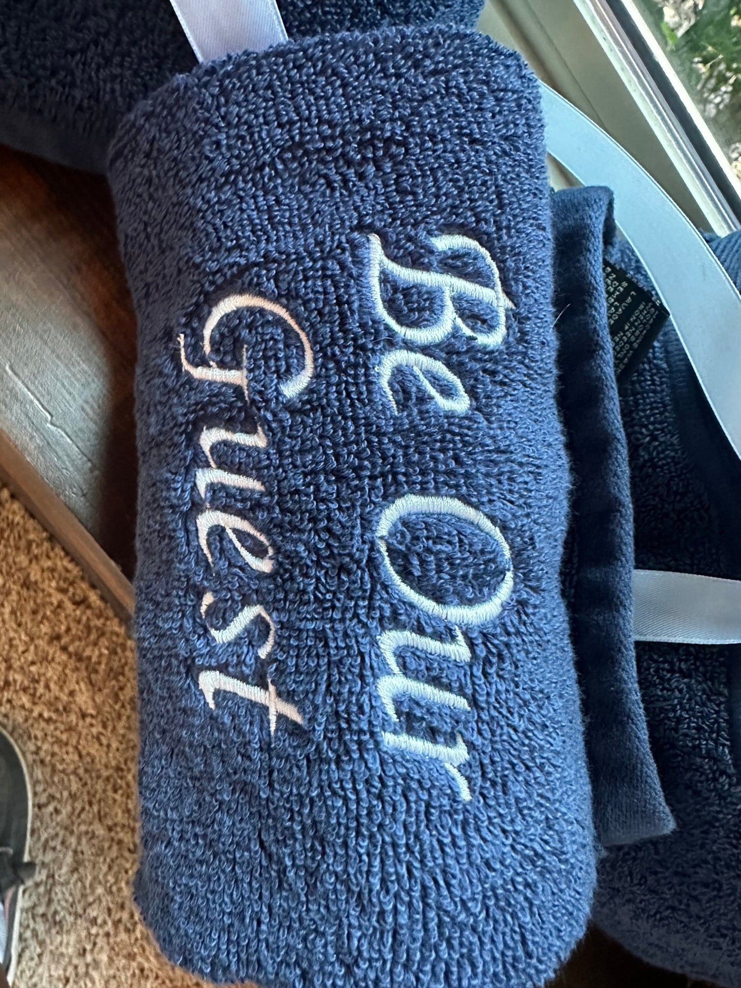 Guest Bath Towel Set | Embroidered Bath Towels - Nifty Decor & More