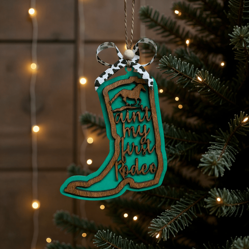 Handcrafted Western Cowgirl Ornaments Western Ornament Ain't My First w/Horse