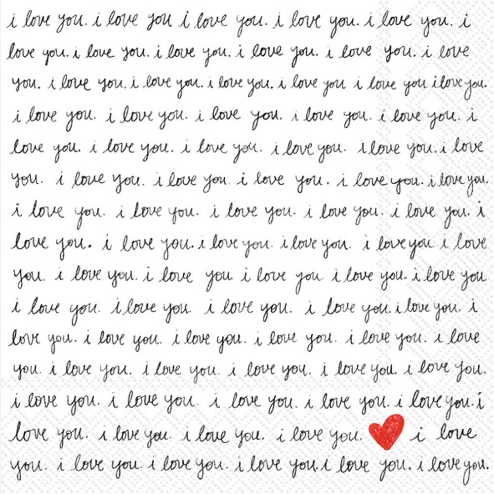 Handwritten Heart Valentines Paper Cocktail Napkins 20 ct, Romantic Party Decor for Valentine’s Day, Perfect Love - Themed Gift Accessory - Nifty Decor & More