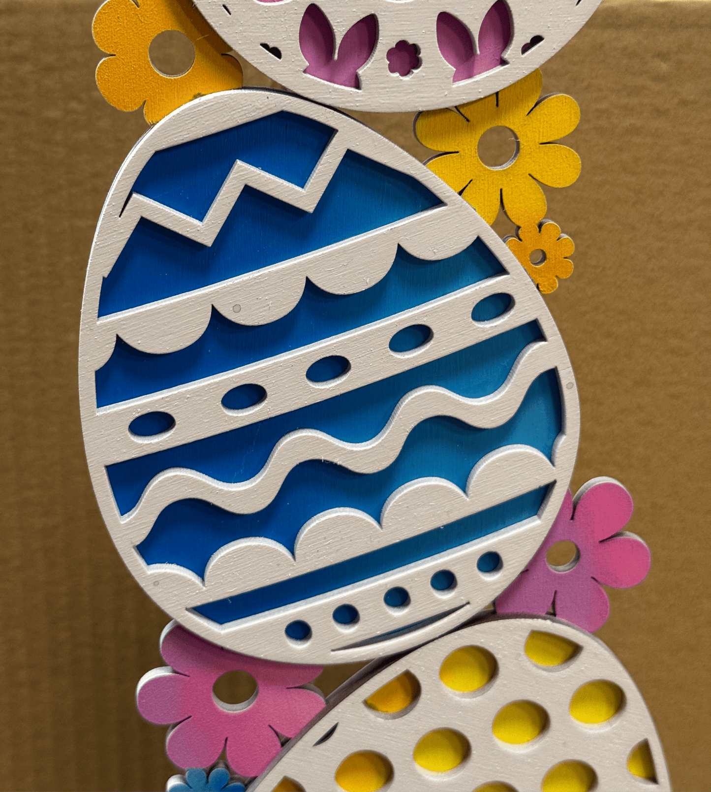 Happy Easter Bunny & Eggs - 3 PC Colorful Spring Decor for Festive Celebrations