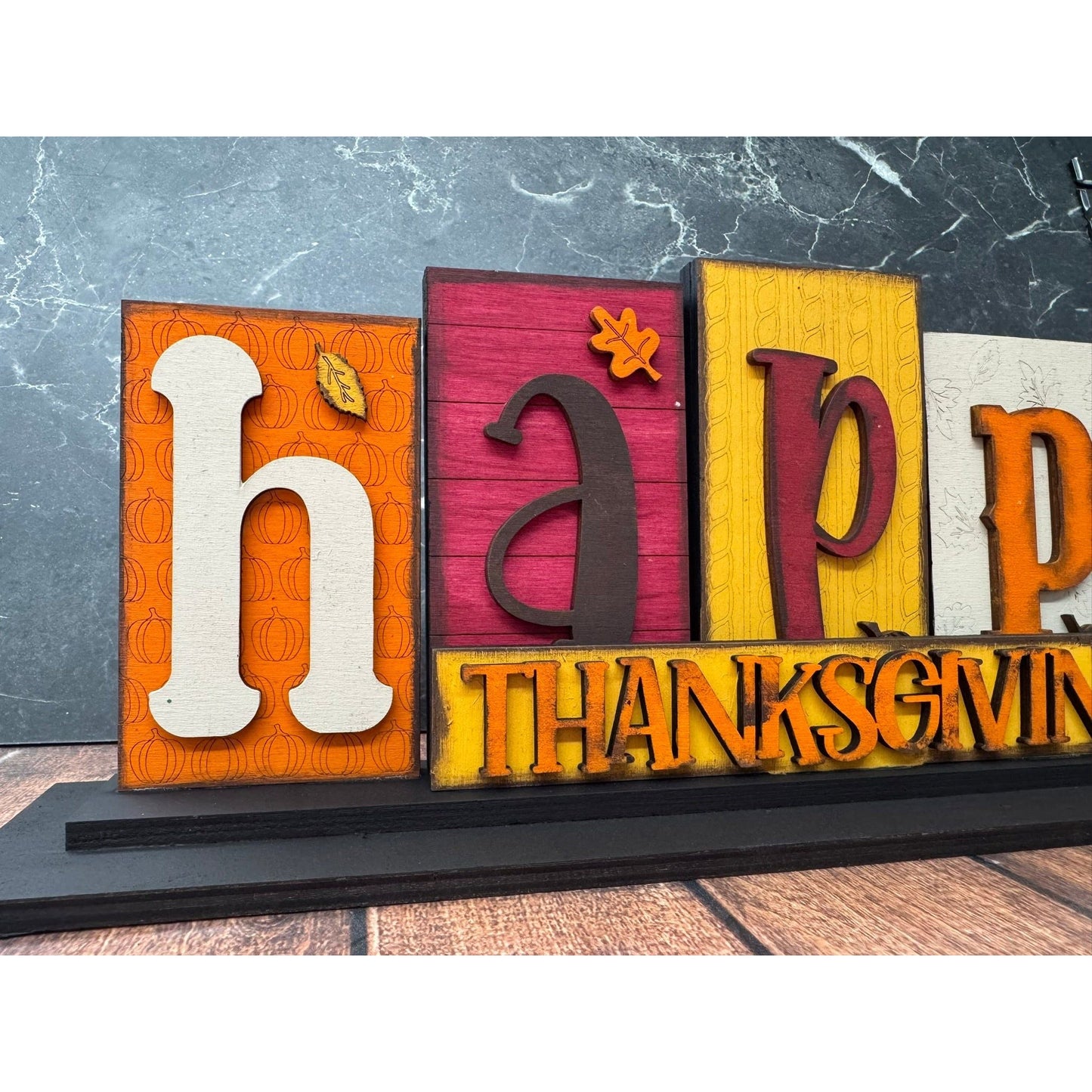 Happy Thanksgiving Word Block - Nifty Decor & More