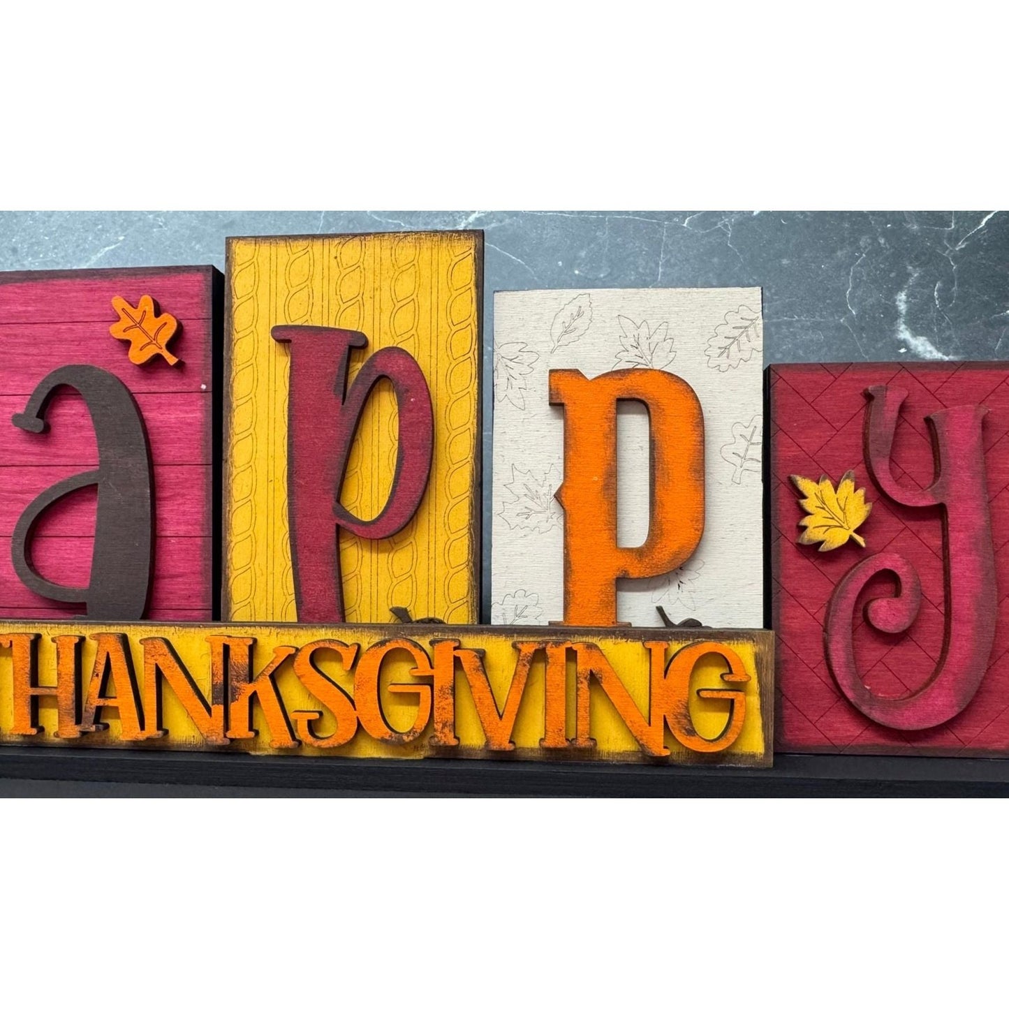 Happy Thanksgiving Word Block - Nifty Decor & More