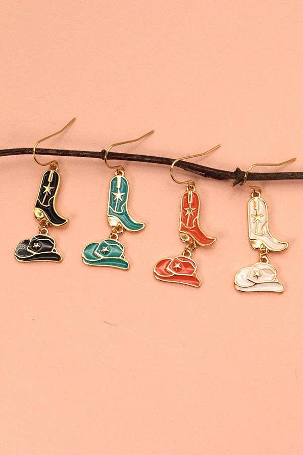 Hat Boots Drop Earrings, Statement Western - Inspired Accessory for Bold Looks, Gift for Fashion Lovers - Nifty Decor & More