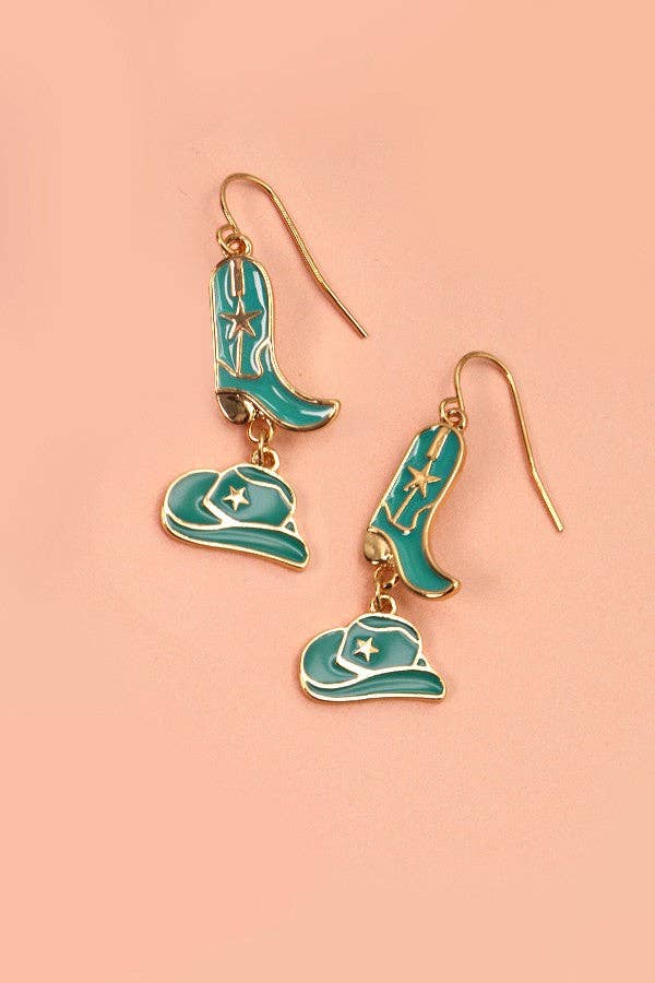 Hat Boots Drop Earrings, Statement Western - Inspired Accessory for Bold Looks, Gift for Fashion Lovers - Nifty Decor & More