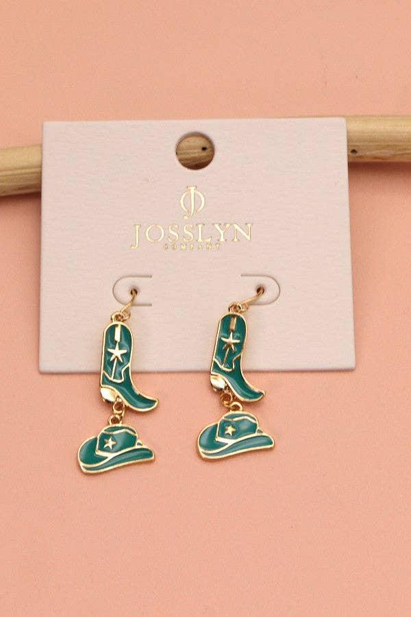 Hat Boots Drop Earrings, Statement Western - Inspired Accessory for Bold Looks, Gift for Fashion Lovers - Nifty Decor & More