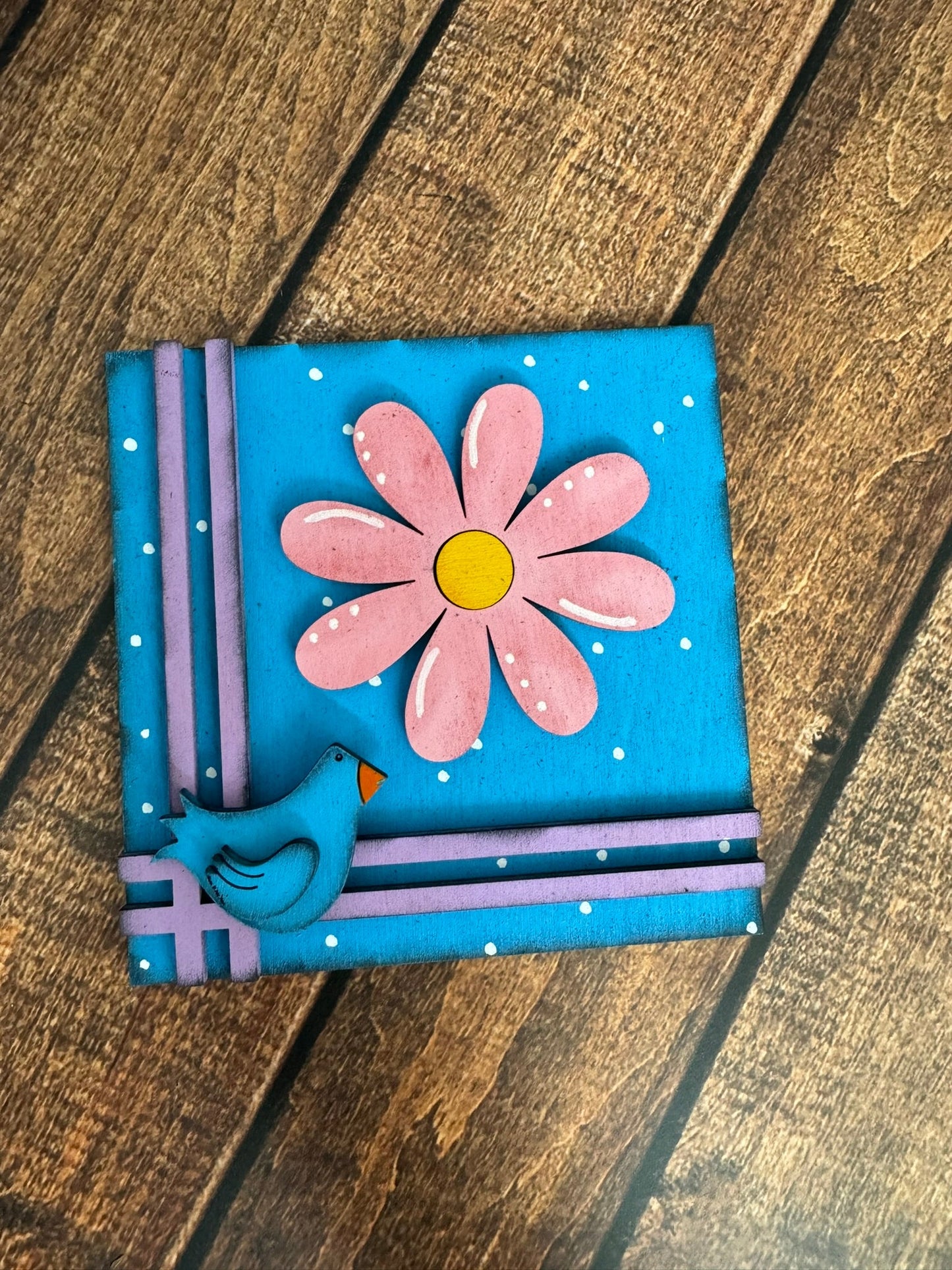 Mini Spring Leaning Sandwich Board Tiles Interchangeable Leaning Sandwich Boards Flower