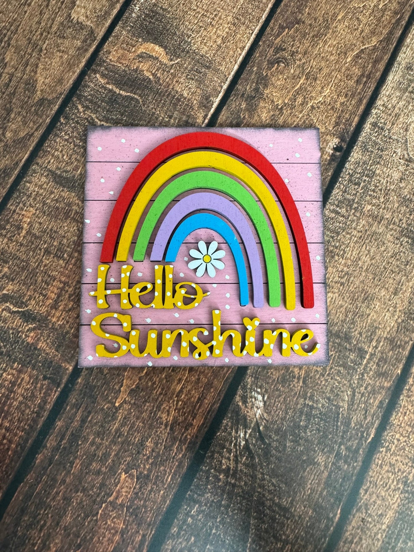 Mini Spring Leaning Sandwich Board Tiles Interchangeable Leaning Sandwich Boards Rainbow