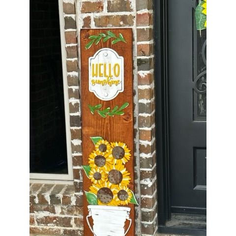 Hello Sunshine Sunflower Porch Leaner