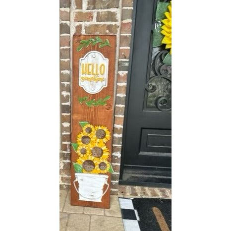 Hello Sunshine Sunflower Porch Leaner