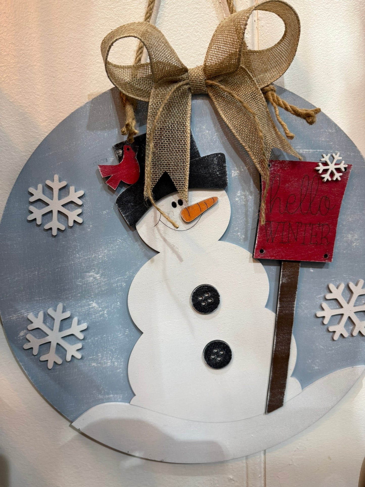 Hello Winter Snowman Hanger - Nifty Decor & More