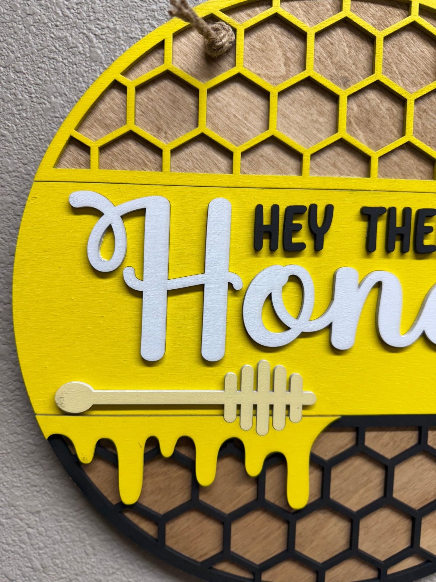 Hey There Honey Bee Wall Decor | Springtime Bumble Bee Home Accent | Cute Bee Wall Art - Nifty Decor & More