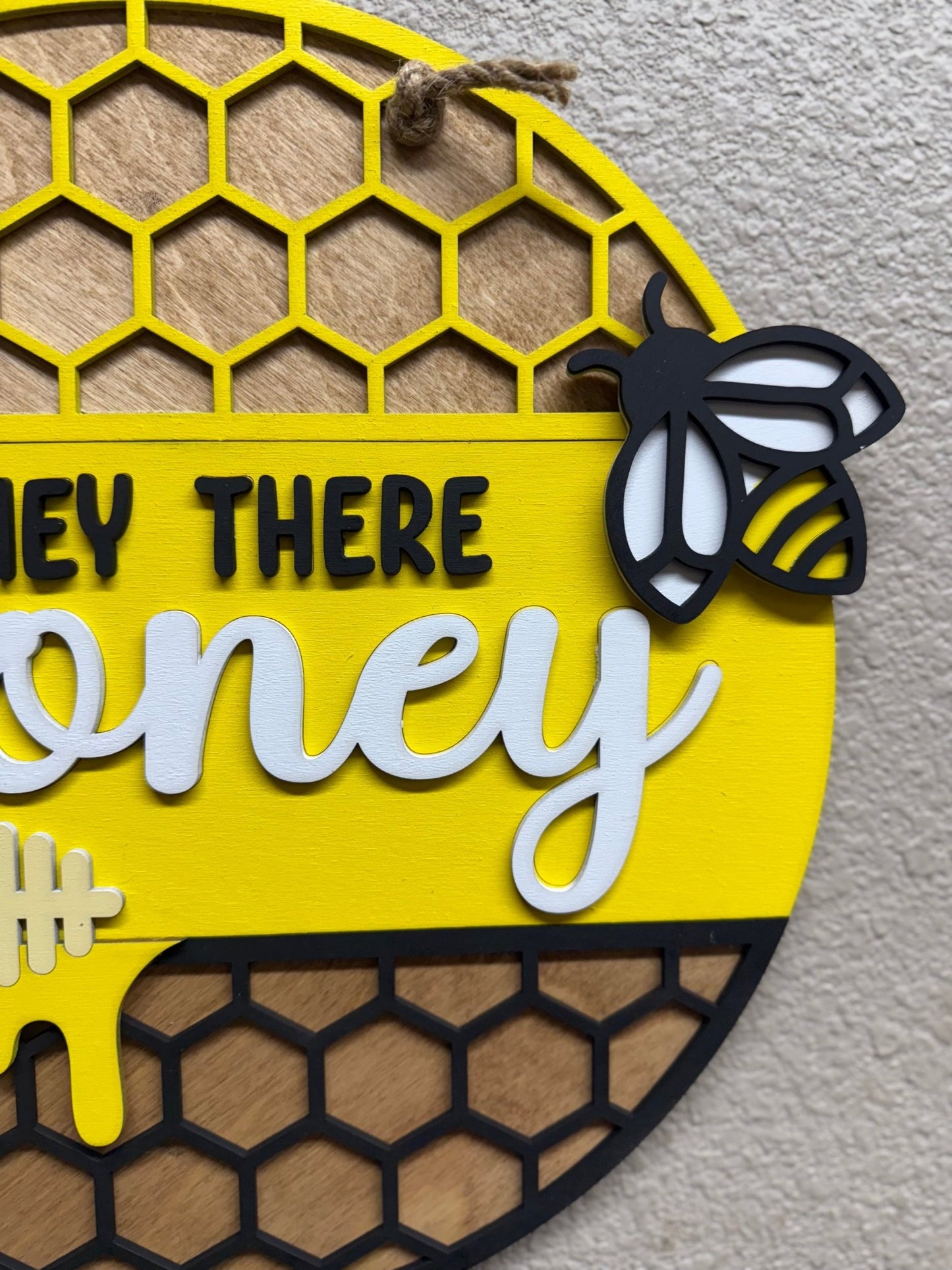 Hey There Honey Bee Wall Decor | Springtime Bumble Bee Home Accent | Cute Bee Wall Art - Nifty Decor & More