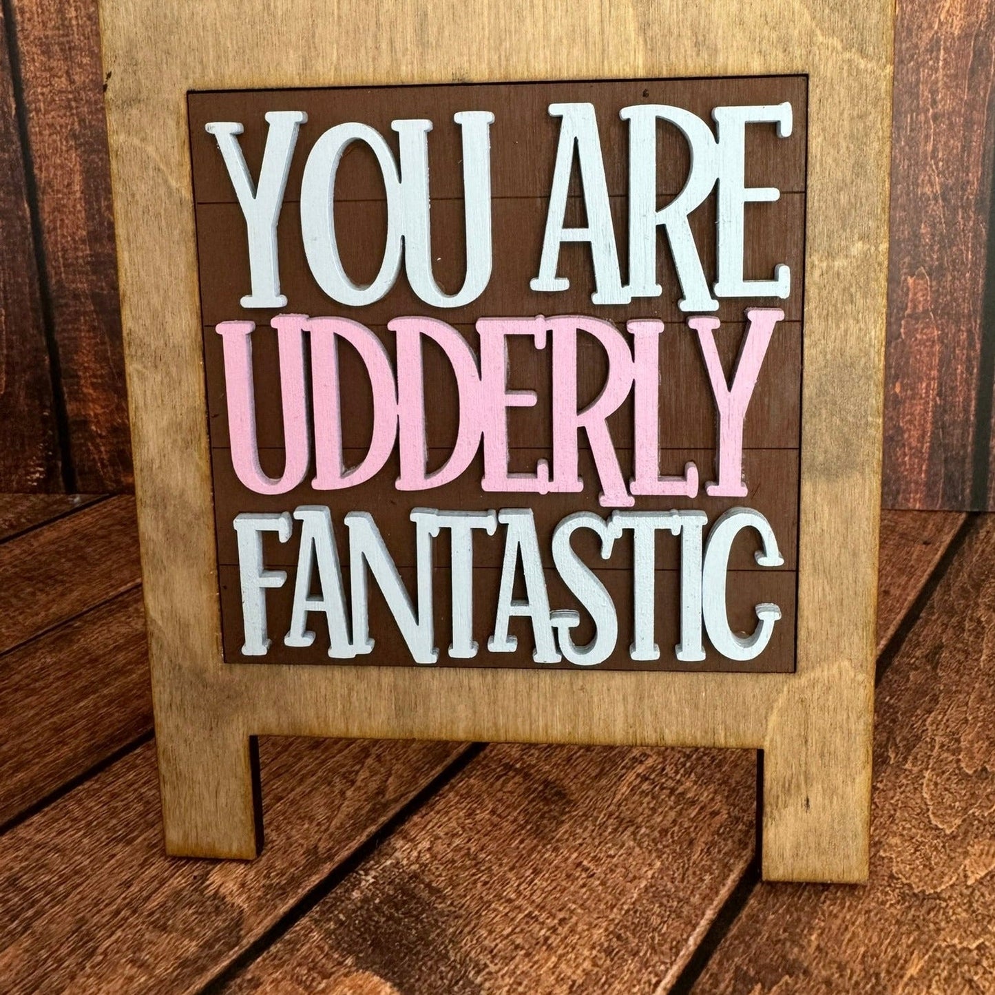 Highland Valentine Leaning Sandwich Board Tiles - Set 2 PC Interchangeable Add On