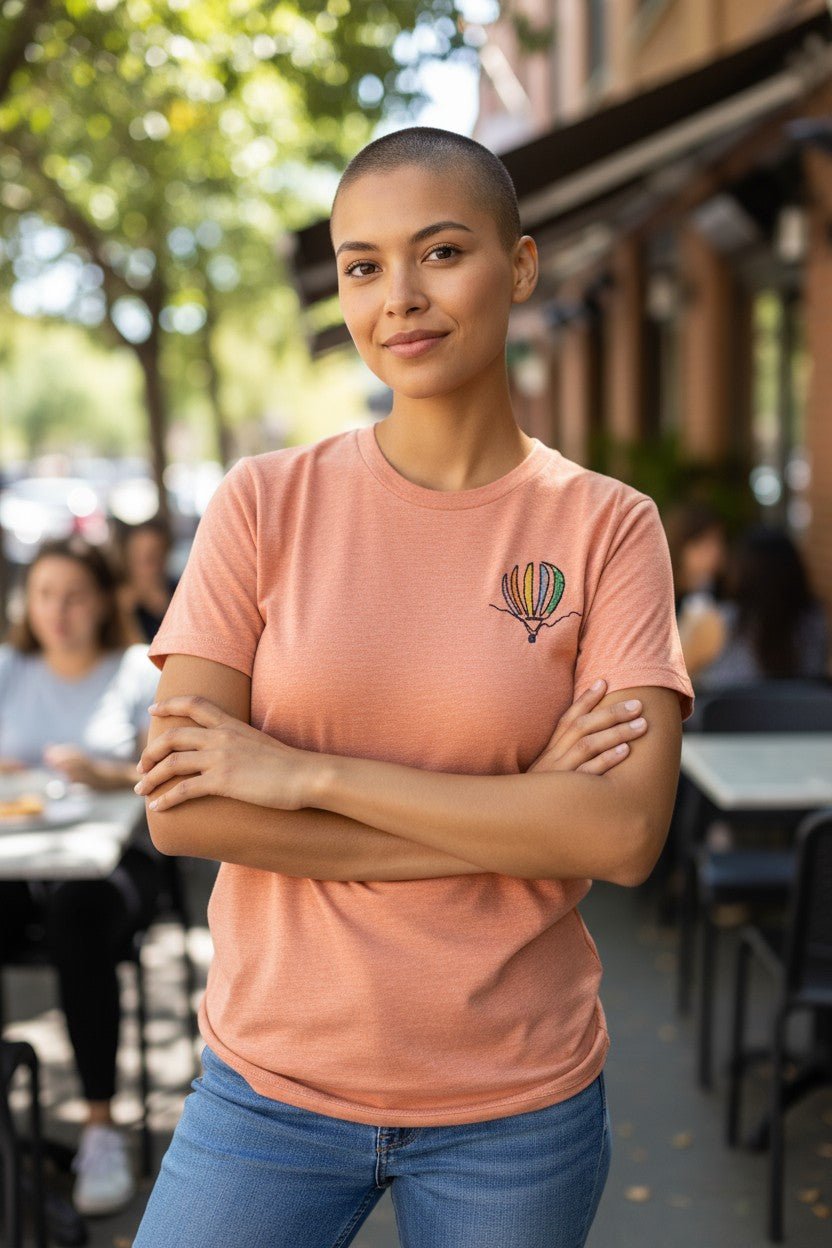 Hot Air Balloon Embroidered T-Shirt Embroidered T-Shirt