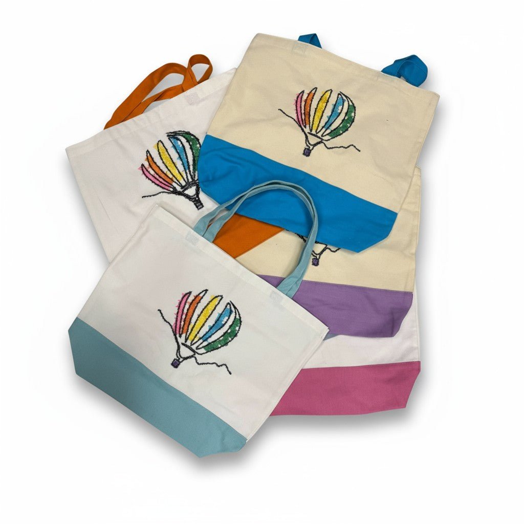 Hot Air Balloon Embroidered Tote Bags Embroidered Tote Bag