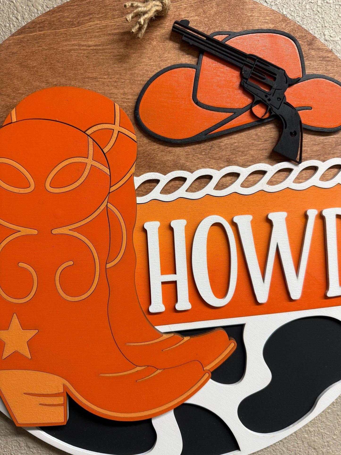 Howdy University Boots Door & Wall Decor - Stylish Western University Decor for School Spirit - Nifty Decor & More