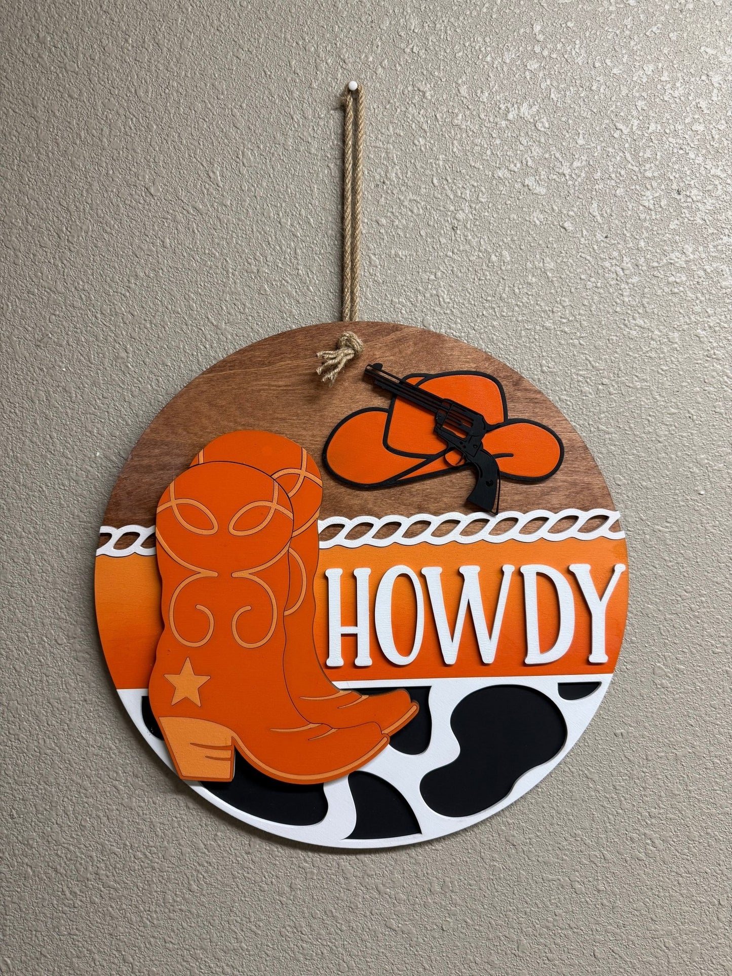 Howdy University Boots Door & Wall Decor - Stylish Western University Decor for School Spirit - Nifty Decor & More