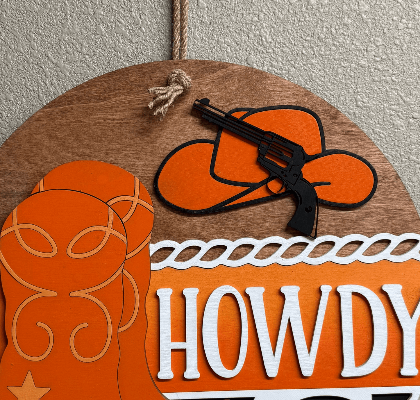 Howdy University Boots Door & Wall Decor - Stylish Western University Decor for School Spirit - Nifty Decor & More