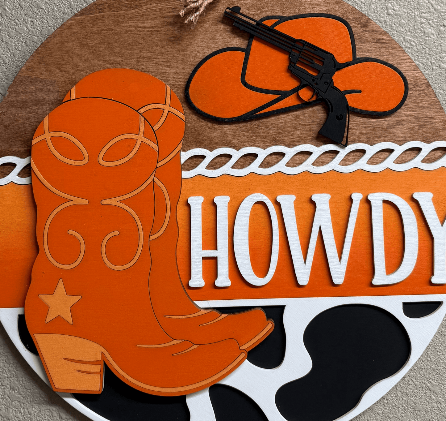 Howdy University Boots Door & Wall Decor - Stylish Western University Decor for School Spirit - Nifty Decor & More