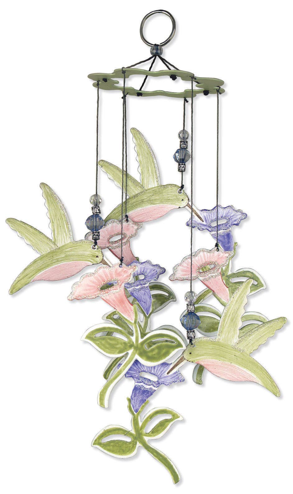 Hummingbird Metal Wind Chime, 12" Hand-Painted Delight, Outdoor Garden Decor, Perfect Gift for Nature Lovers Outdoor Decor