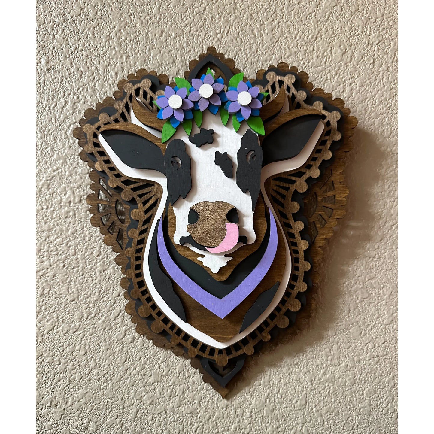 Daisy The Cow Wall Decor Brown/Purple